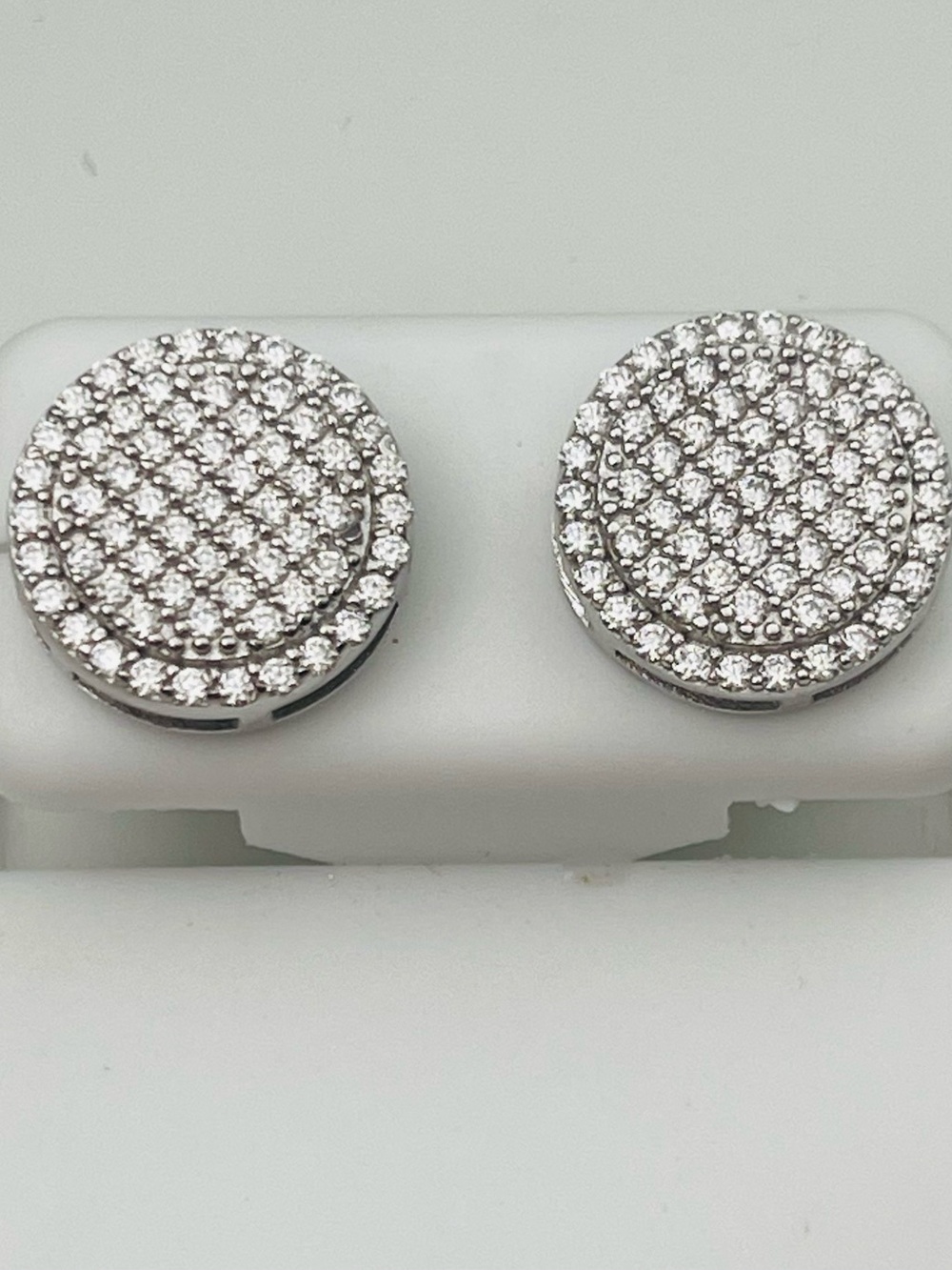 Moissanite silver Stud Earrings screw back